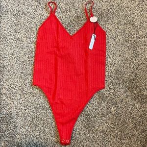Red body suit thong M/L